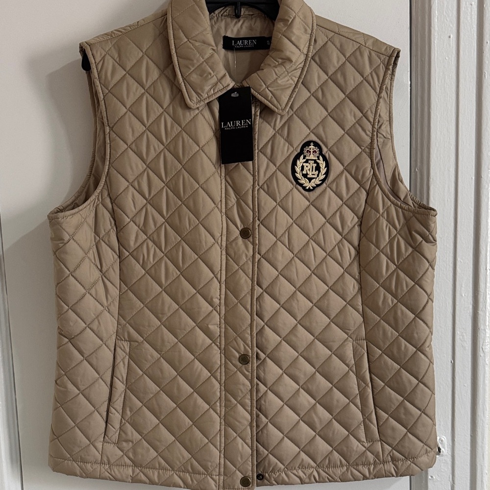 Ralph Lauren women Tan Quilted Vest